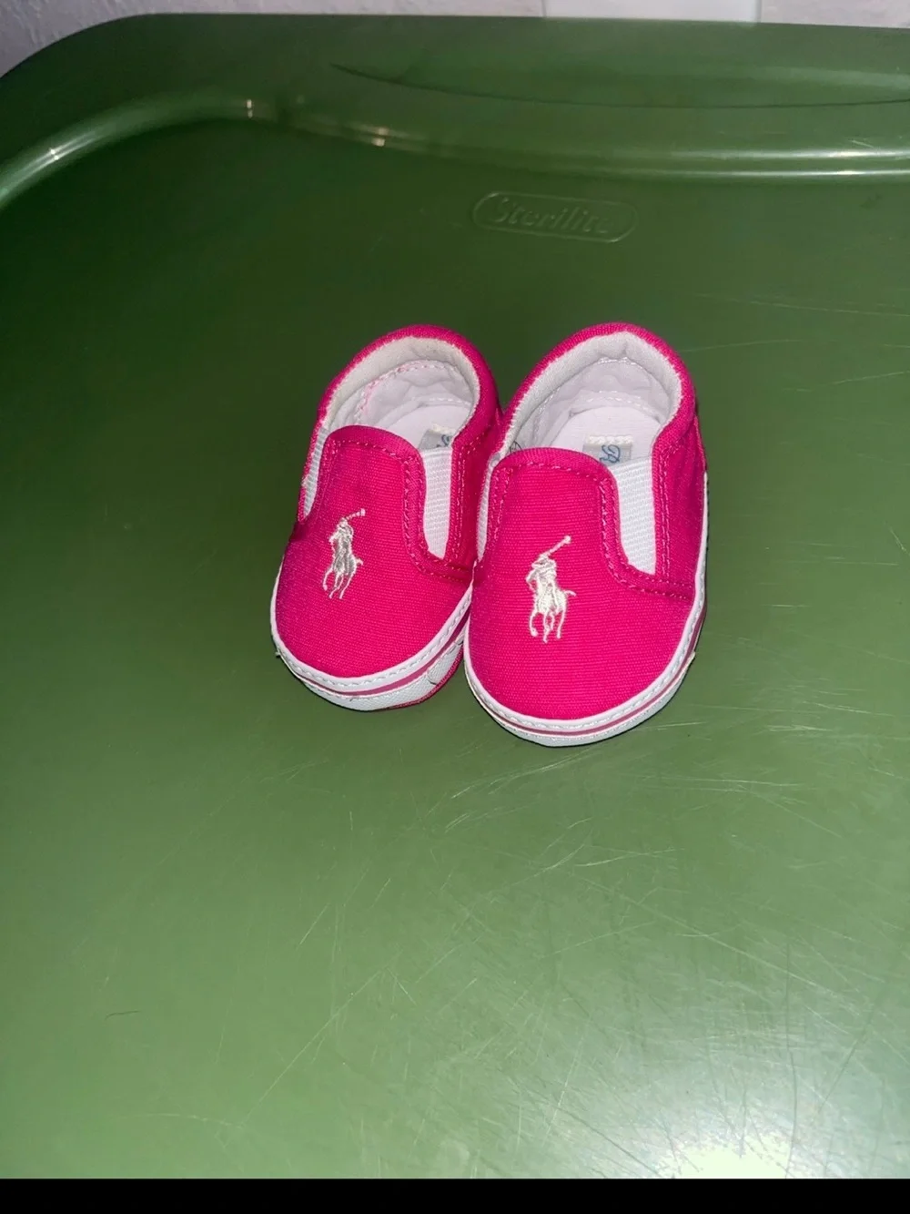 Polo by Ralph Lauren Hot Pink Slip-On Baby Canvas Shoes